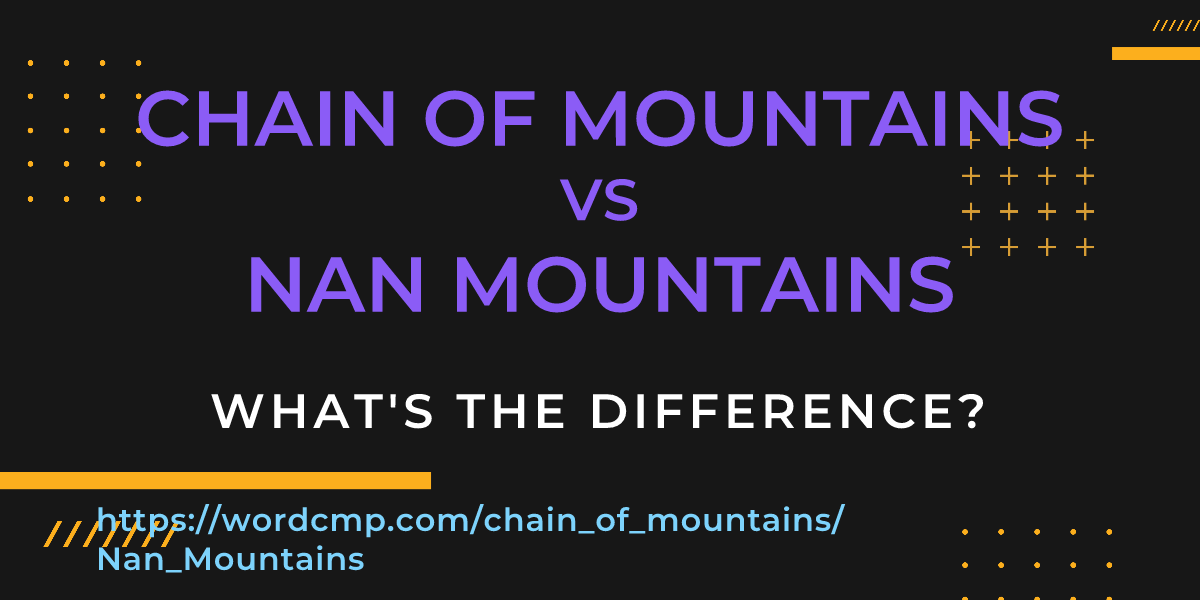 Difference between chain of mountains and Nan Mountains