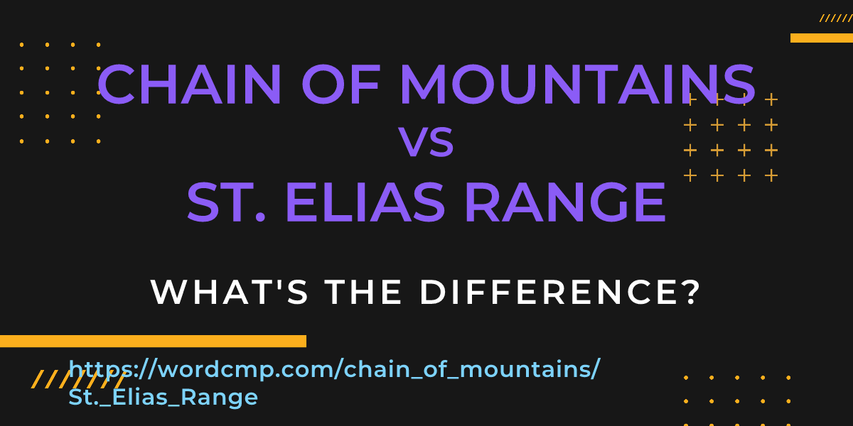 Difference between chain of mountains and St. Elias Range