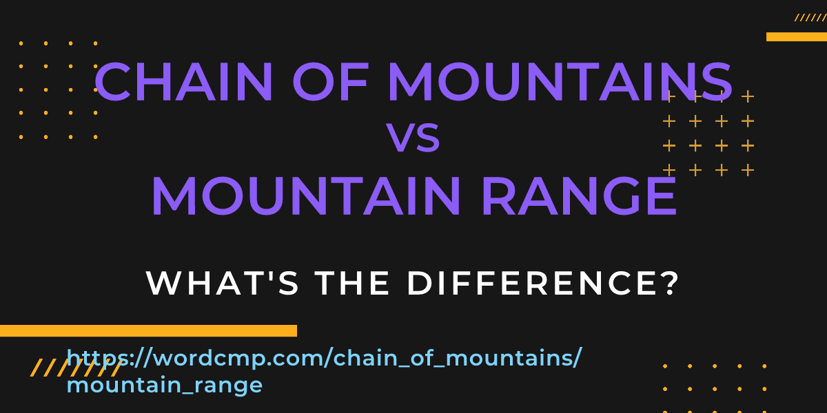 Difference between chain of mountains and mountain range