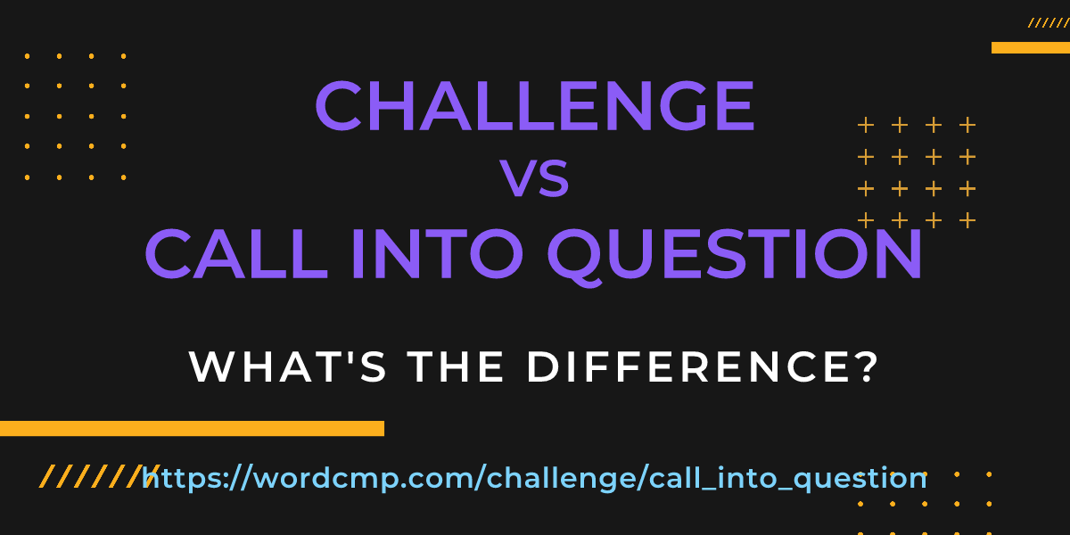 Difference between challenge and call into question