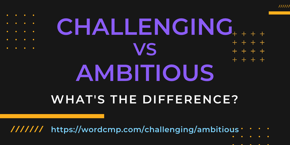 Difference between challenging and ambitious