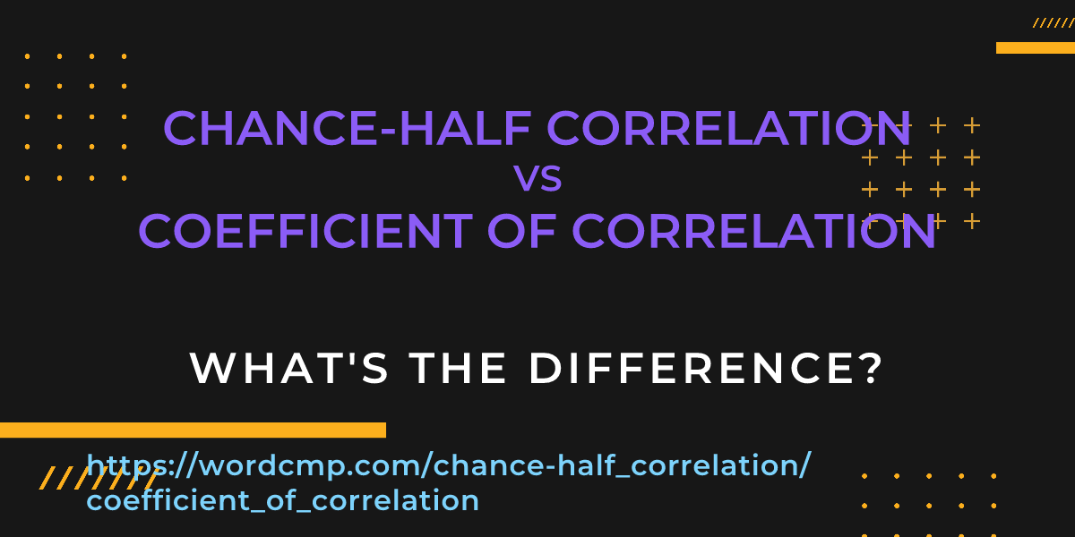 Difference between chance-half correlation and coefficient of correlation