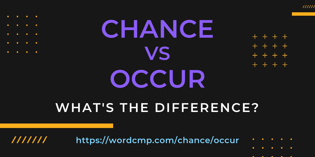 Difference between chance and occur