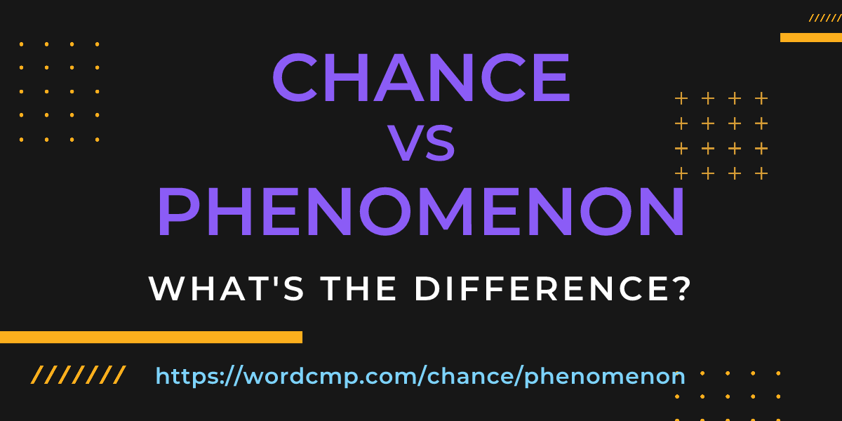 Difference between chance and phenomenon