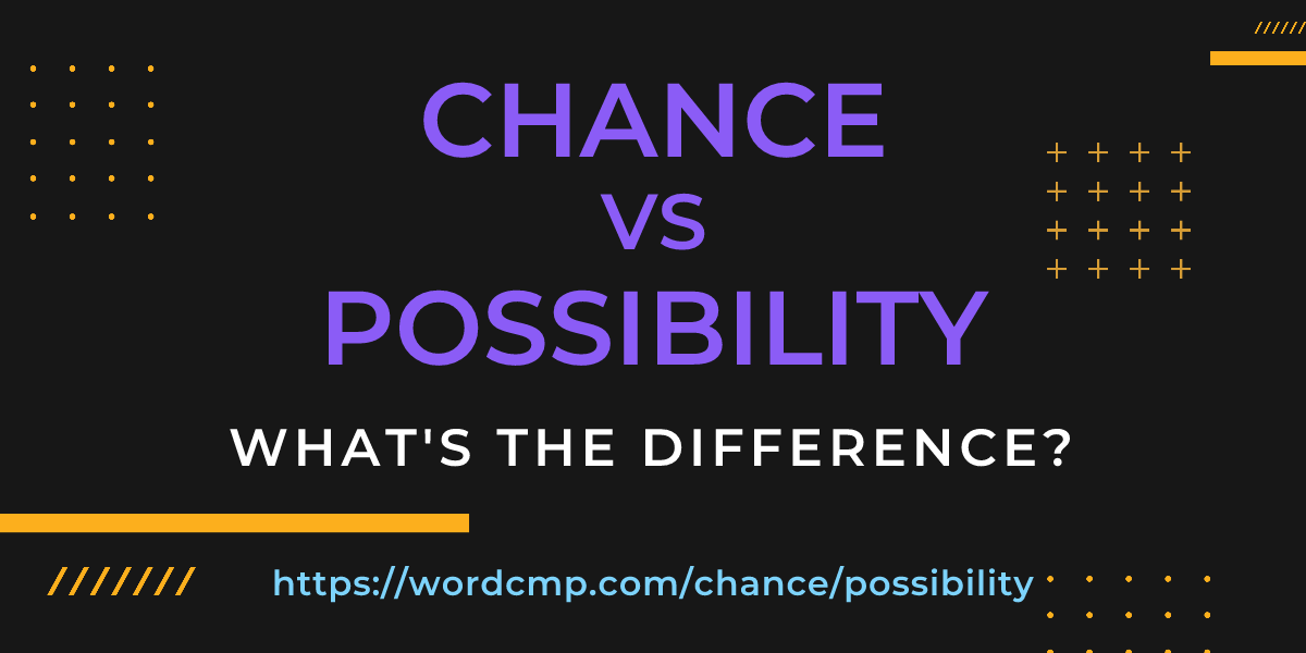 Difference between chance and possibility