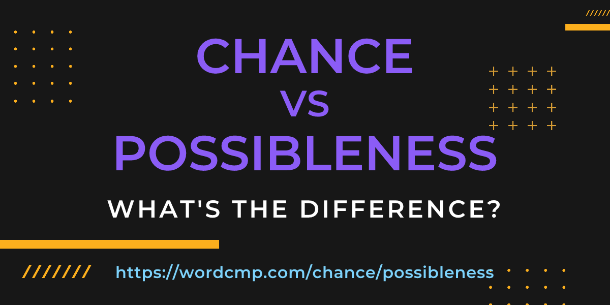 Difference between chance and possibleness