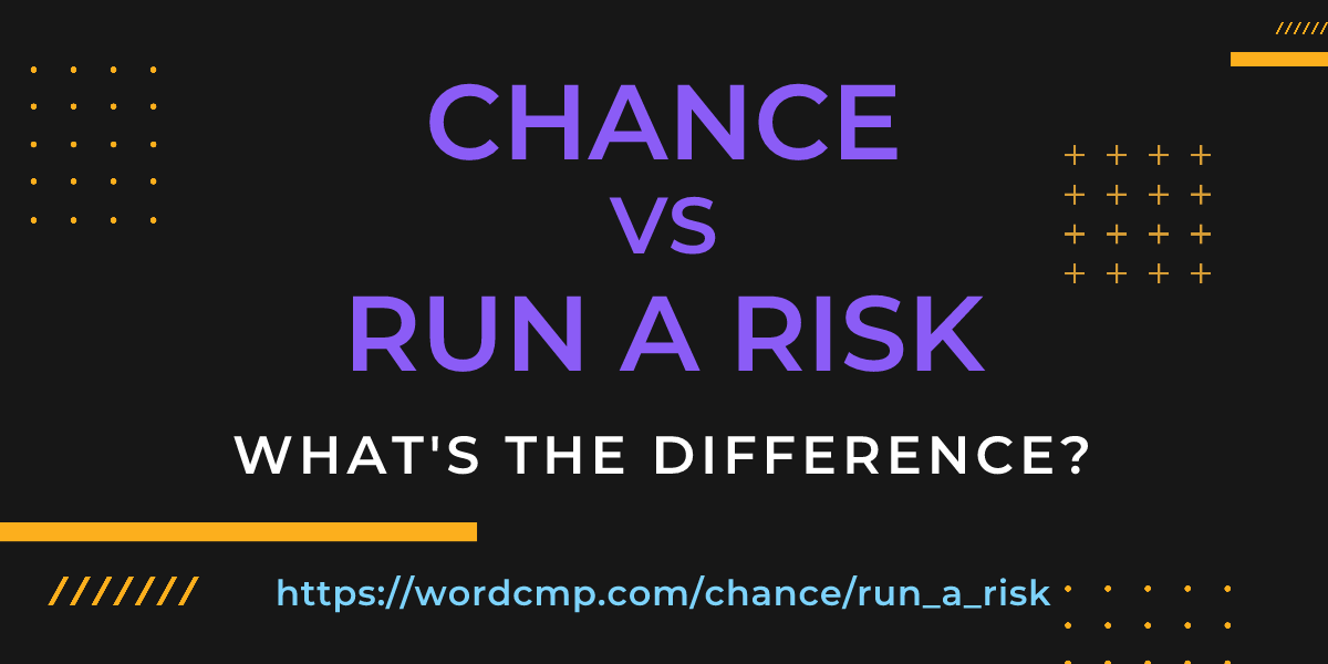 Difference between chance and run a risk