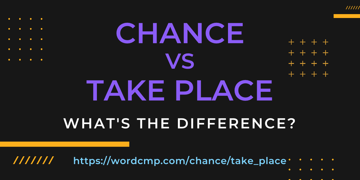 Difference between chance and take place