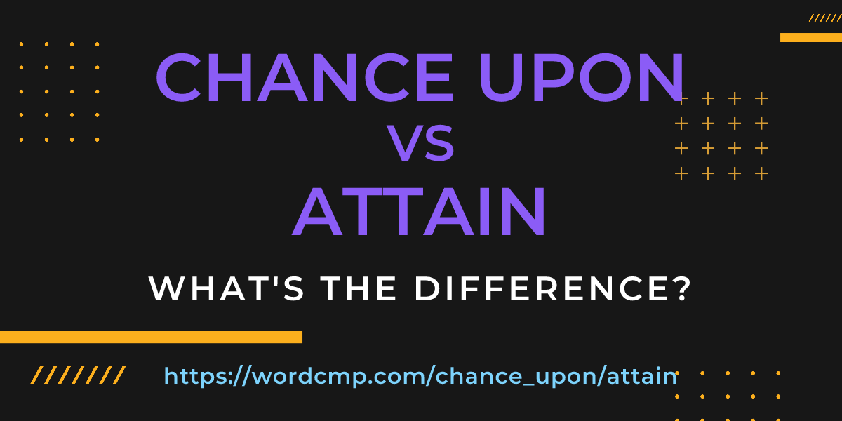 Difference between chance upon and attain