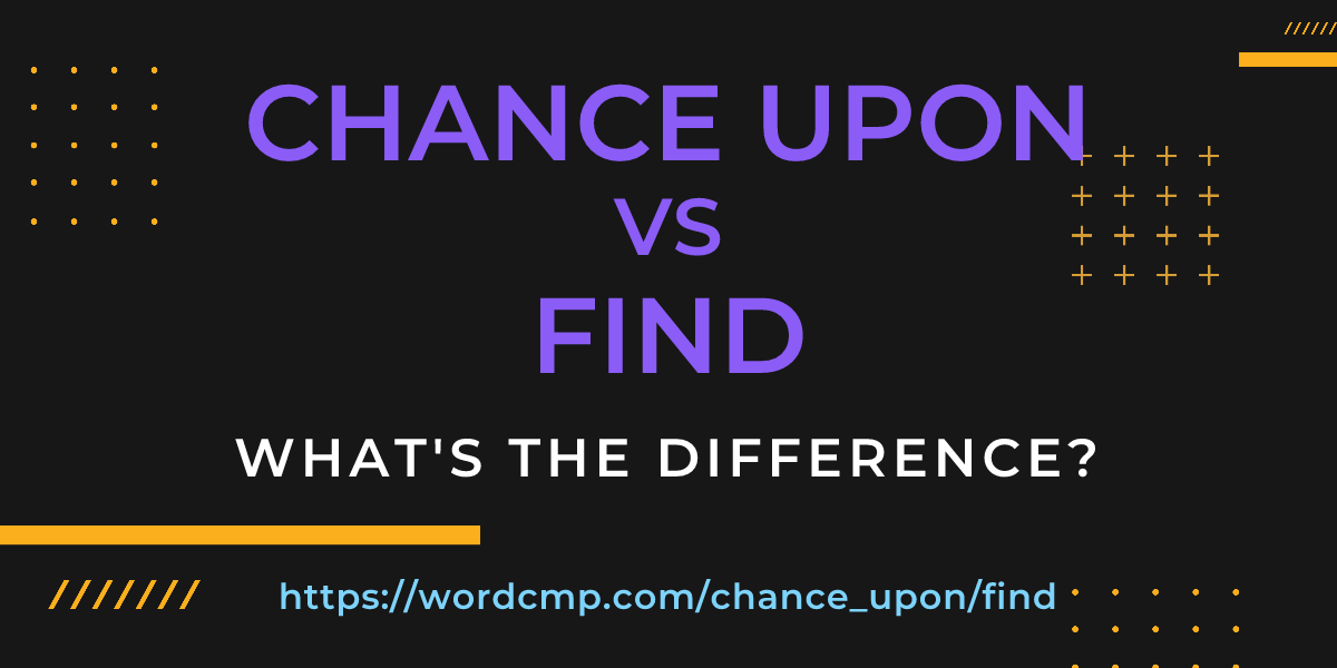 Difference between chance upon and find