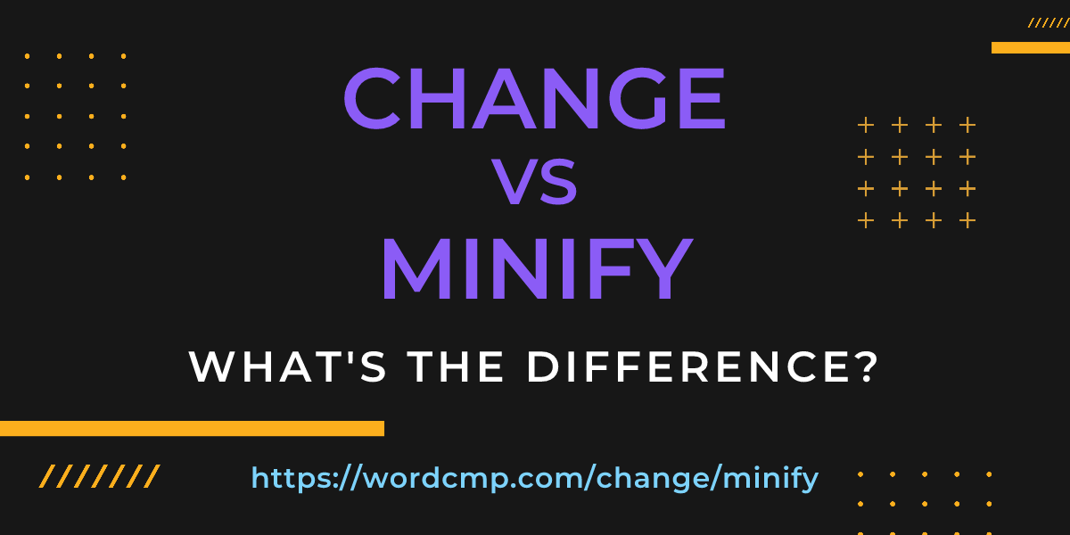 Difference between change and minify