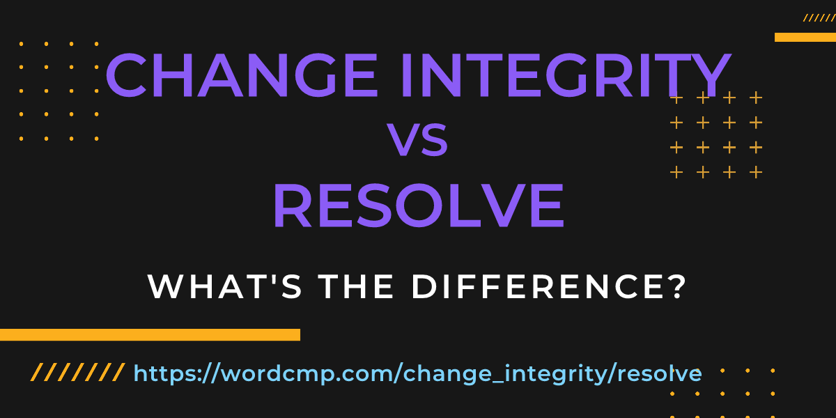 Difference between change integrity and resolve