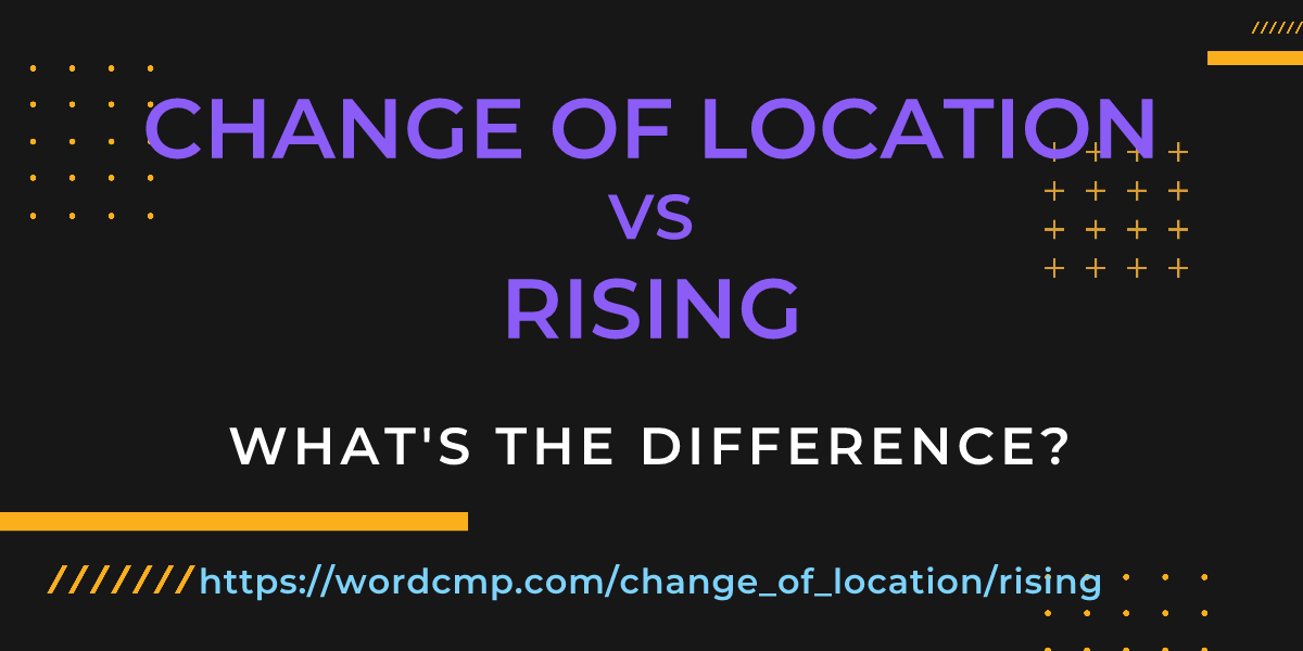 Difference between change of location and rising