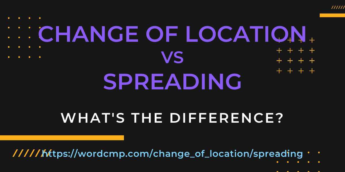 Difference between change of location and spreading