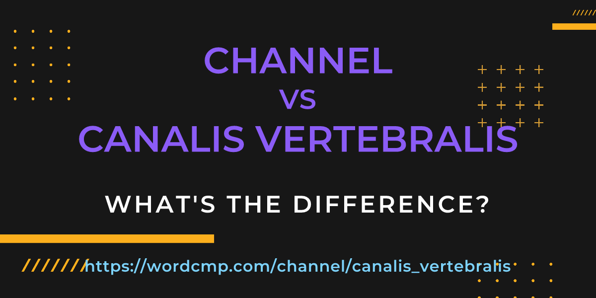 Difference between channel and canalis vertebralis