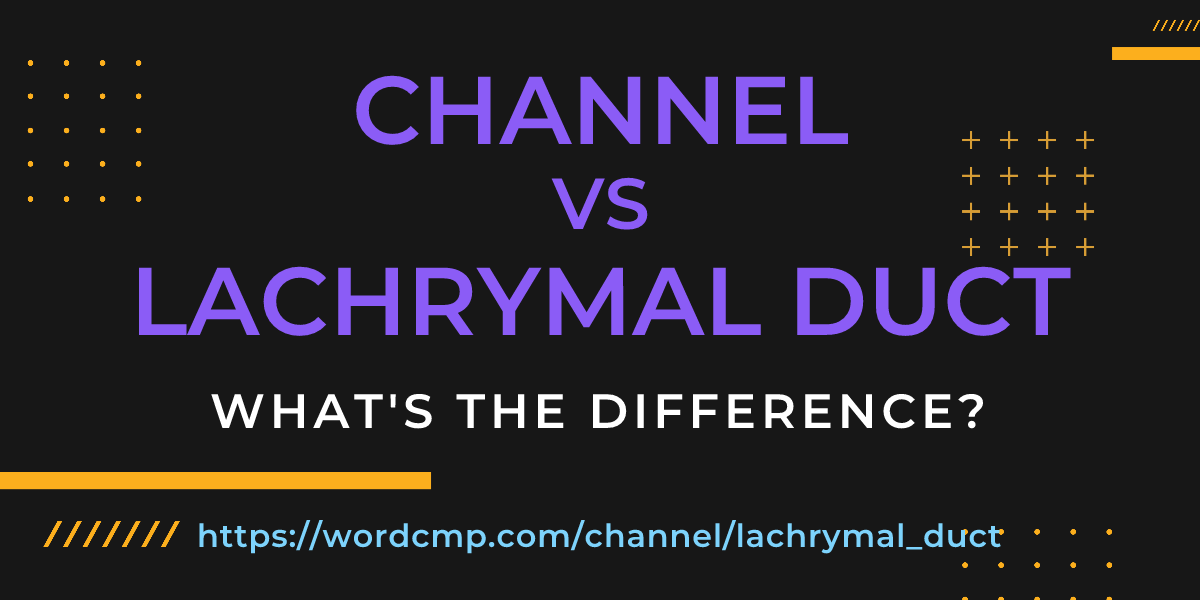 Difference between channel and lachrymal duct
