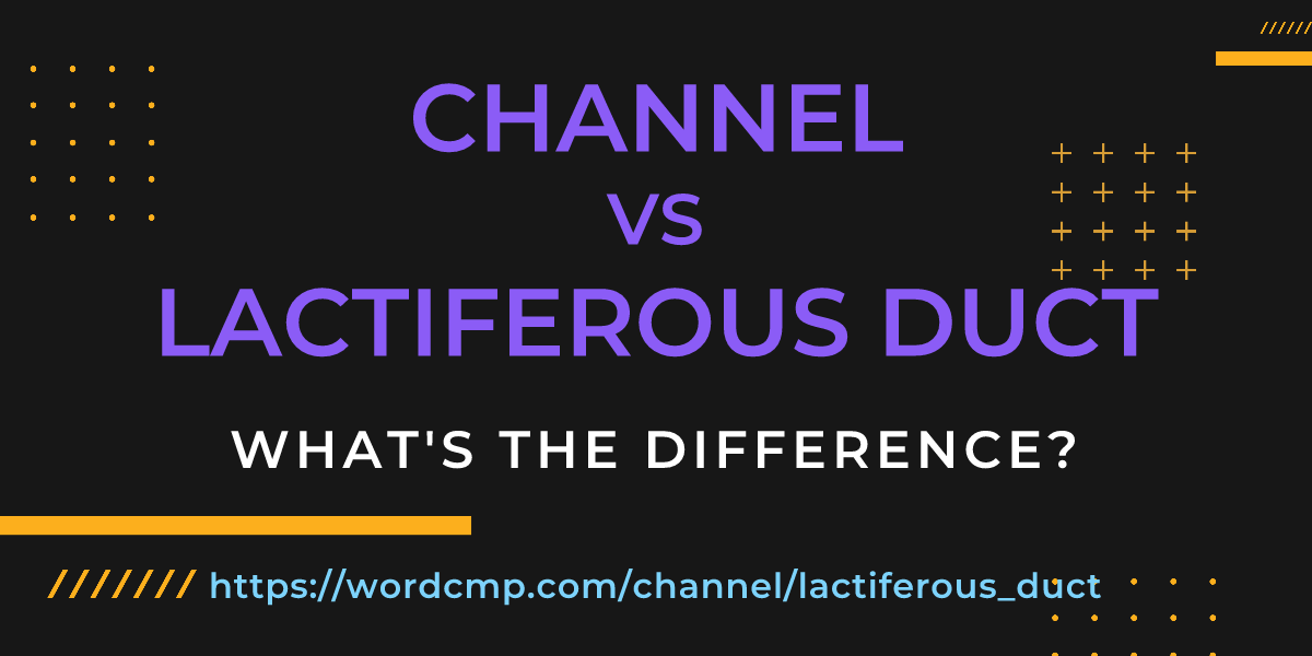 Difference between channel and lactiferous duct
