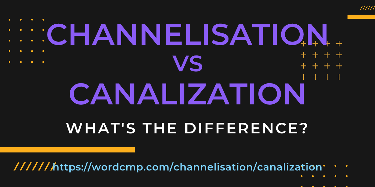 Difference between channelisation and canalization