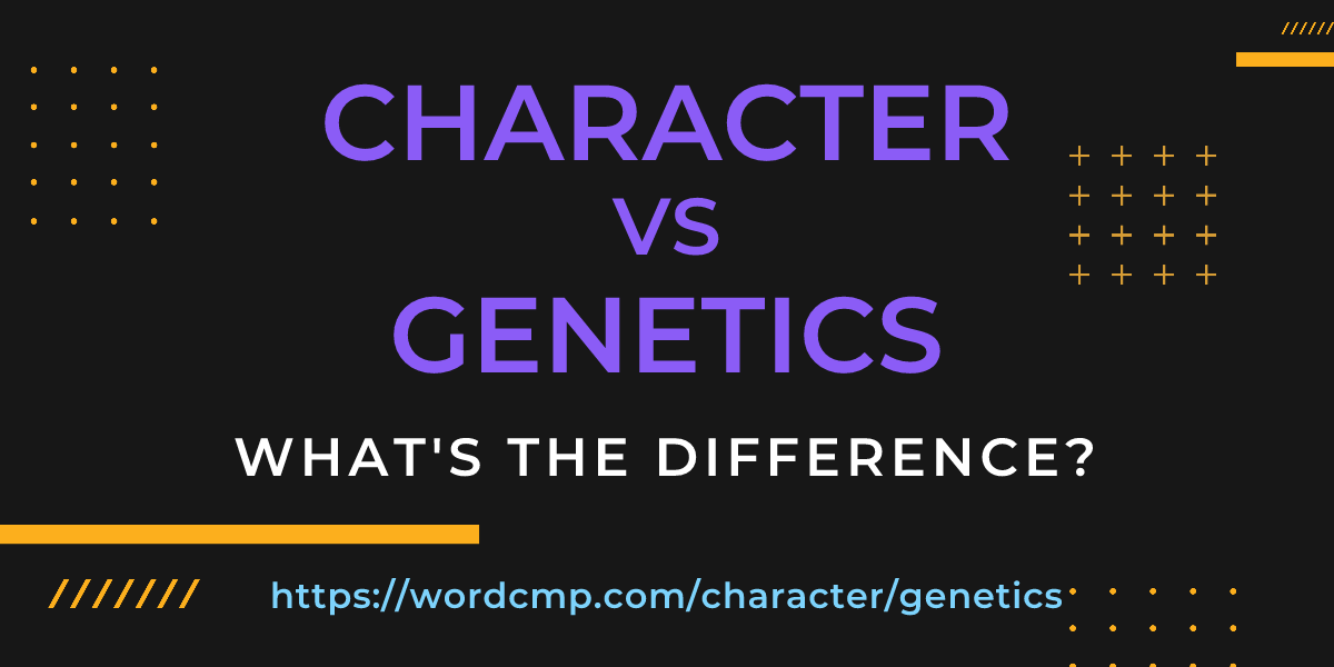 Difference between character and genetics