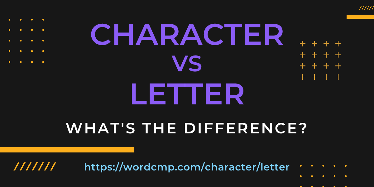 Difference between character and letter