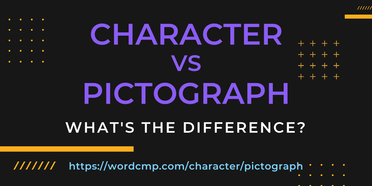 Difference between character and pictograph