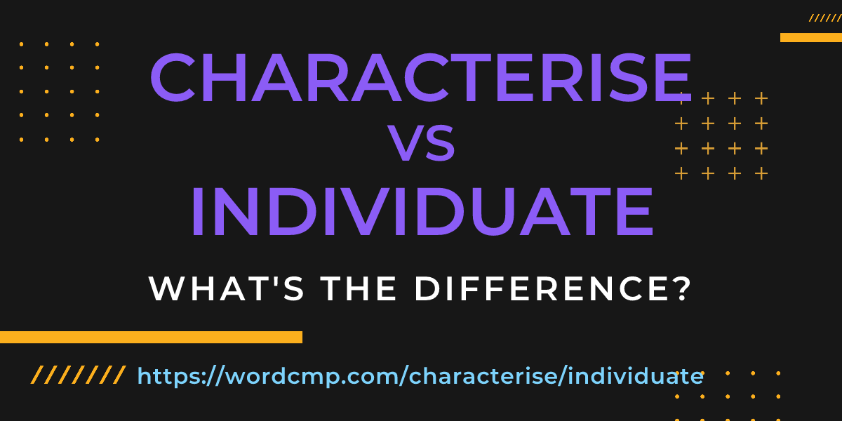 Difference between characterise and individuate