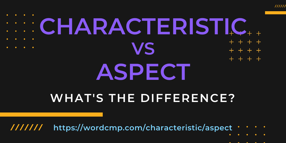 Difference between characteristic and aspect