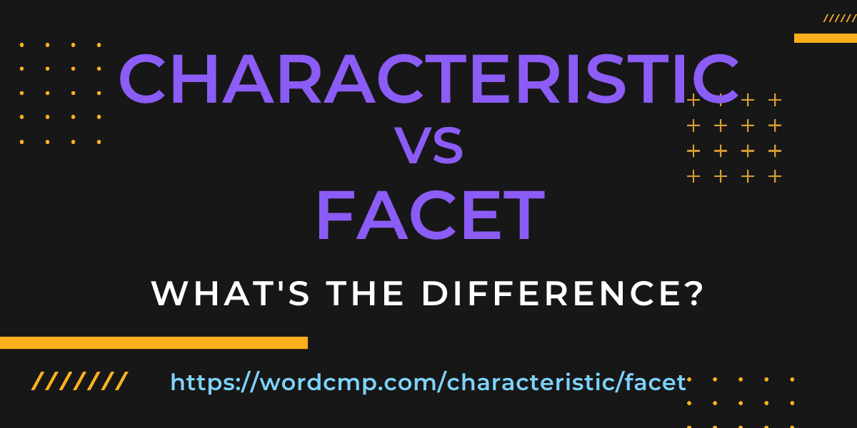 Difference between characteristic and facet