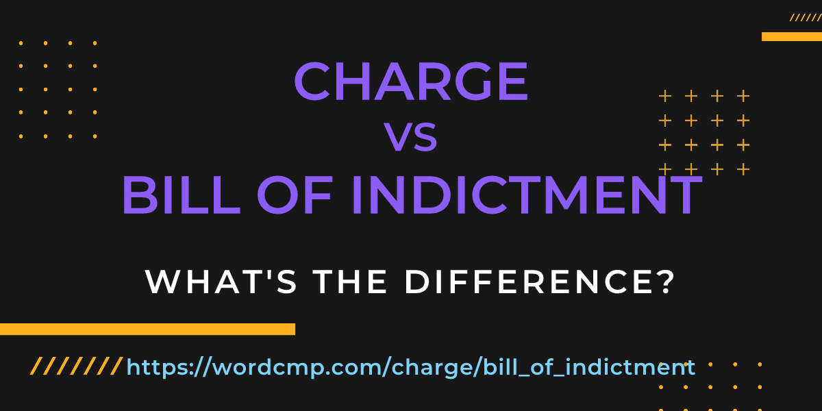 Difference between charge and bill of indictment