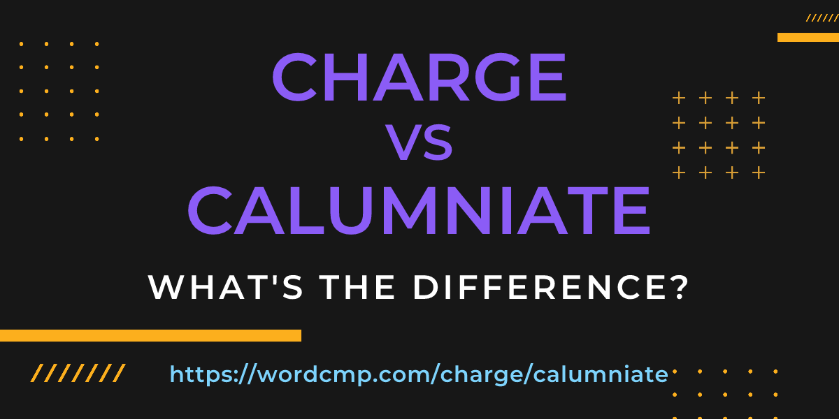 Difference between charge and calumniate