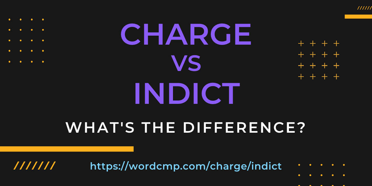 Difference between charge and indict