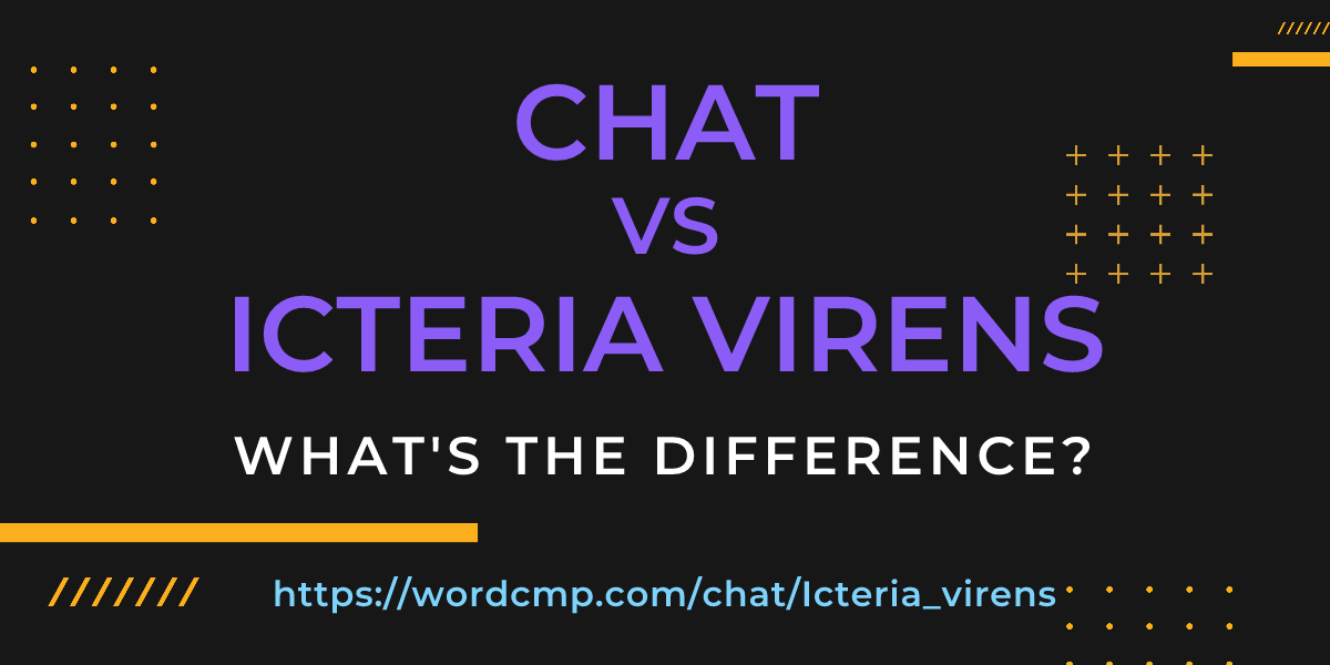 Difference between chat and Icteria virens