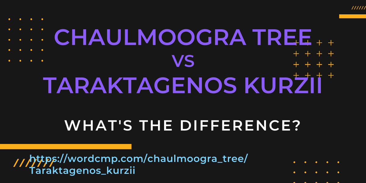 Difference between chaulmoogra tree and Taraktagenos kurzii