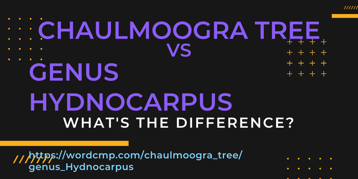 Difference between chaulmoogra tree and genus Hydnocarpus