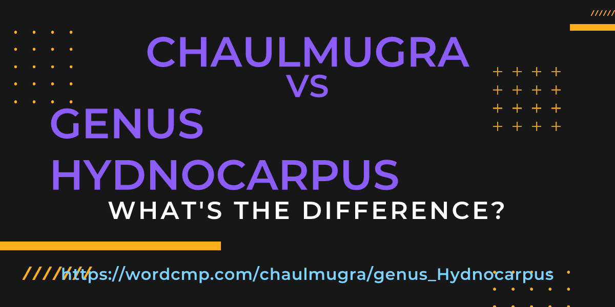 Difference between chaulmugra and genus Hydnocarpus