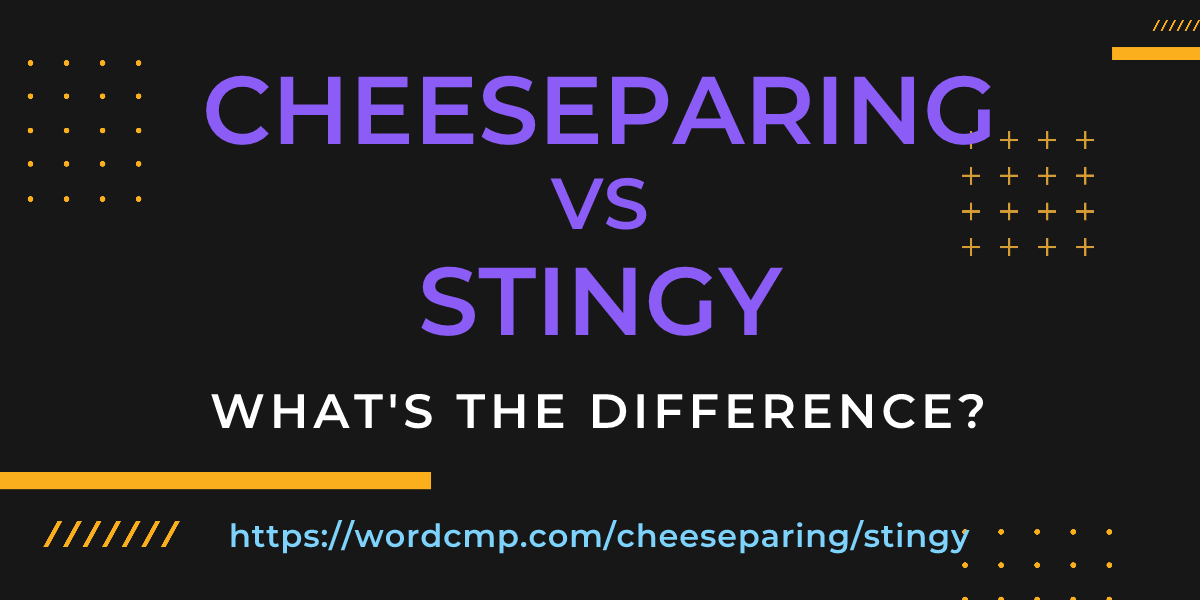 Difference between cheeseparing and stingy
