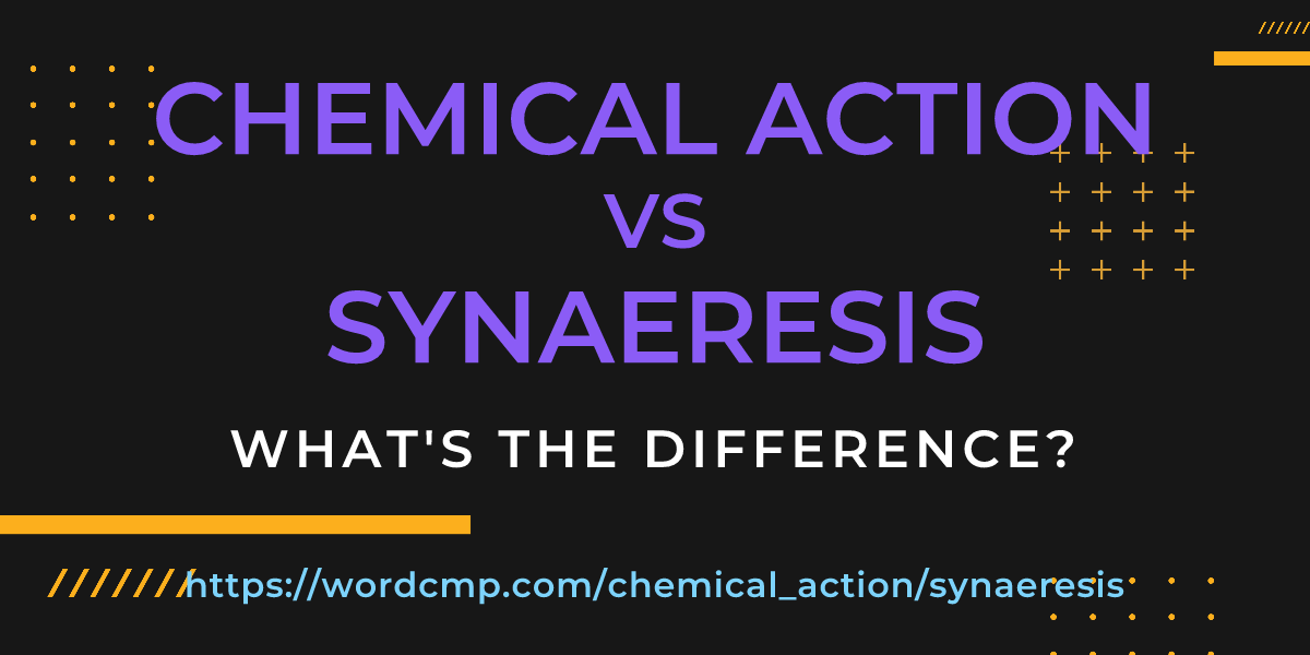 Difference between chemical action and synaeresis
