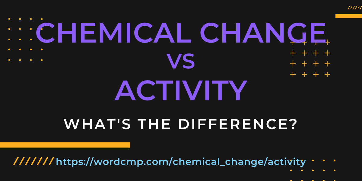 Difference between chemical change and activity