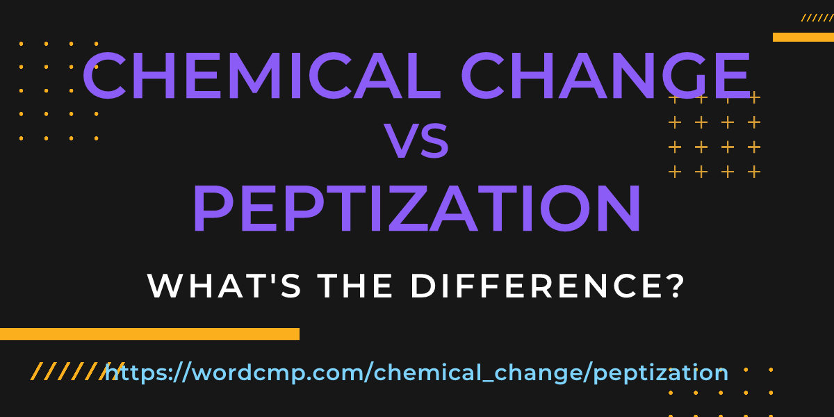 Difference between chemical change and peptization