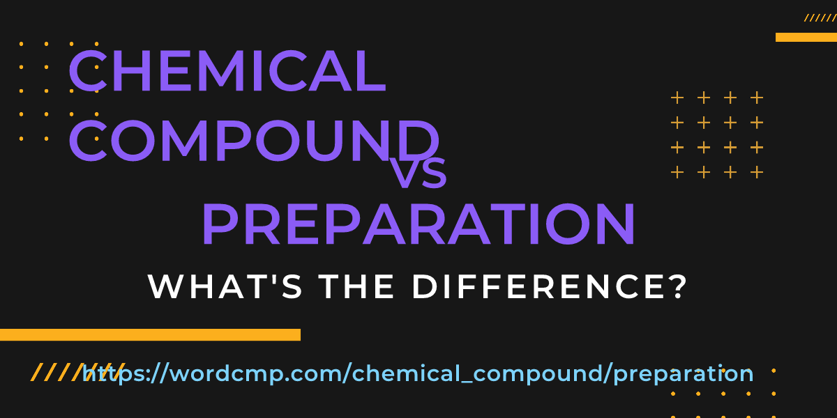 Difference between chemical compound and preparation