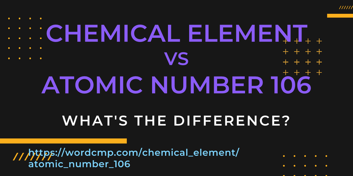Difference between chemical element and atomic number 106