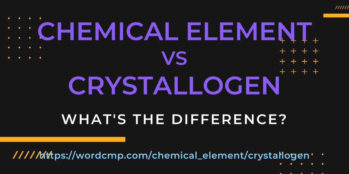 Difference between chemical element and crystallogen
