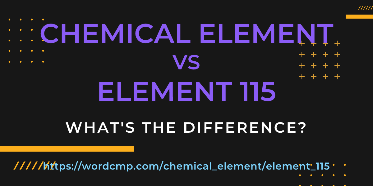 Difference between chemical element and element 115