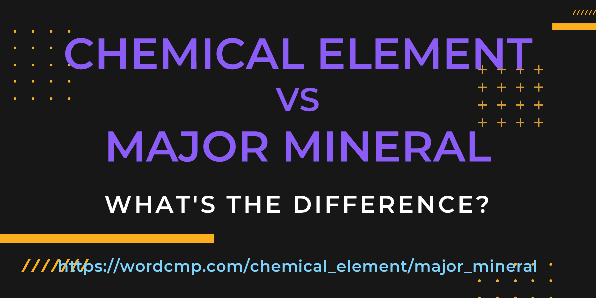 Difference between chemical element and major mineral