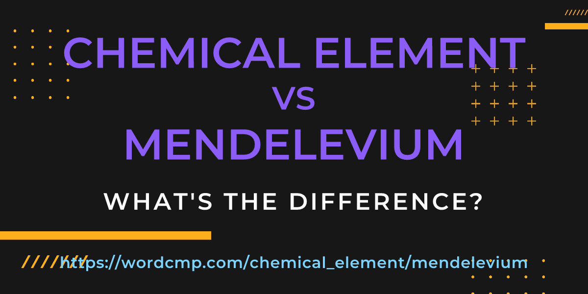 Difference between chemical element and mendelevium