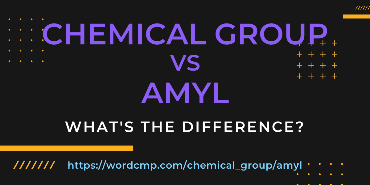 Difference between chemical group and amyl