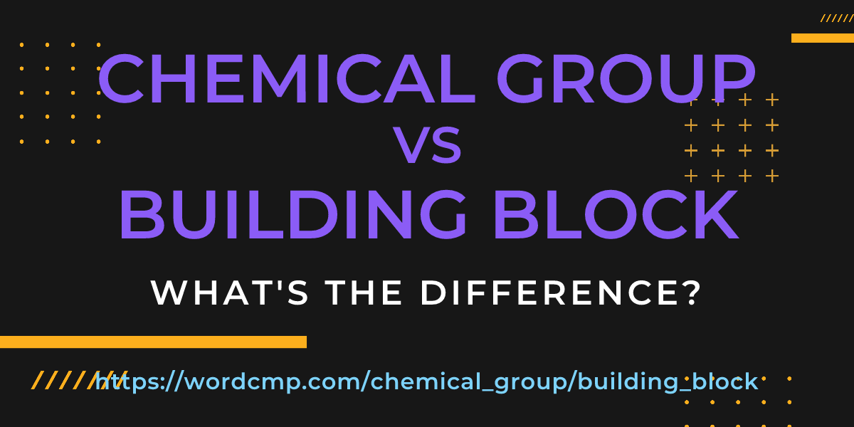 Difference between chemical group and building block