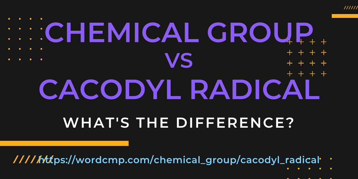 Difference between chemical group and cacodyl radical
