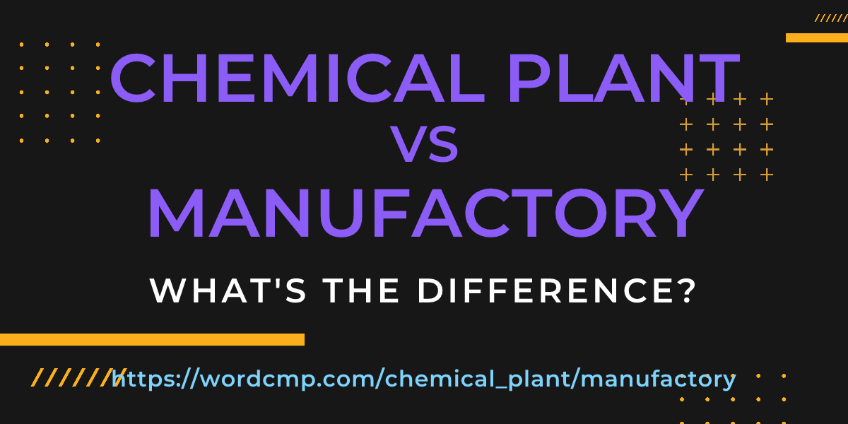 Difference between chemical plant and manufactory