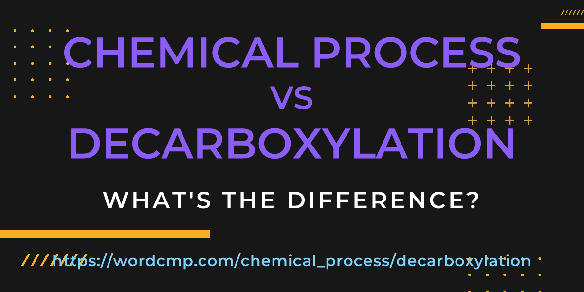 Difference between chemical process and decarboxylation